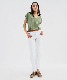 tee-shirt manches courtes a col v femme brun t-shirts manches courtesG481201_4