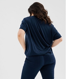 tee-shirt manches courtes en modal souple col v femme grande taille bleu standard t-shirts manches courtesG482201_3