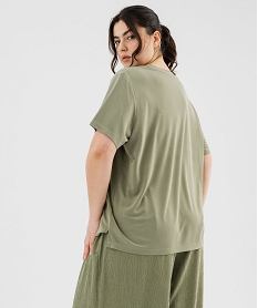 tee-shirt manches courtes en modal souple col v femme grande taille vert standard t-shirts manches courtesG482401_3
