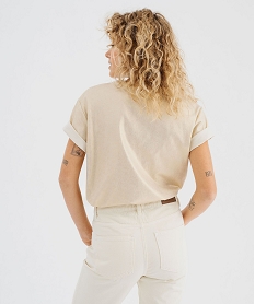 tee-shirt manches courtes et col rond a paillettes femme dore hauts a paillettesG483401_3