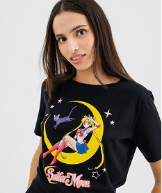 tee-shirt manches courtes femme avec large motif - sailor moon noir standard t-shirts manches courtesG483501_2