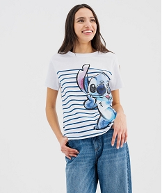 GEMO Tee-shirt oversize avec motif Stitch femme - Disney Imprimé