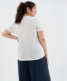tee-shirt manches courtes paillete a col v femme grande taille beige standard t-shirts manches courtesG483801_4