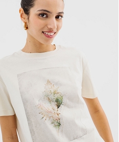 tee-shirt manches courtes et col rond motif coquillage femme blanc chine t-shirts manches courtesG484001_2