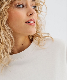 tee-shirt manches courtes et col rond coupe oversize femme beige t-shirts manches courtesG484101_2