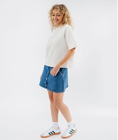 tee-shirt manches courtes et col rond coupe oversize femme beige t-shirts manches courtesG484101_4