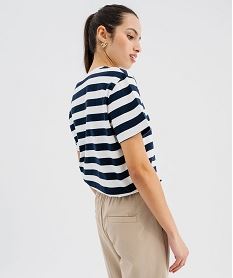 tee-shirt manches courtes et col rond a rayures femme - lulucastagnette imprime t-shirts manches courtesG484301_2