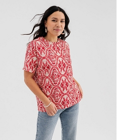 tee-shirt manches courtes imprime femme rouge standard t-shirts manches courtesG484601_4