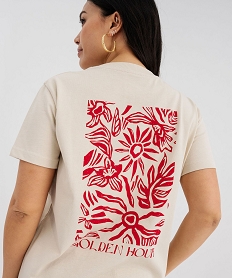 tee-shirt manches courtes avec inscription positive femme beige t-shirts manches courtesG484701_3