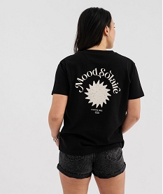 tee-shirt manches courtes avec inscription positive femme noir standard t-shirts manches courtesG484801_3