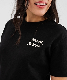 tee-shirt manches courtes avec inscription positive femme noir standard t-shirts manches courtesG484801_4