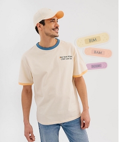 tee-shirt manches courtes avec message amour mixte - gemo x maeva beige standard t-shirts manches courtesG486601_2