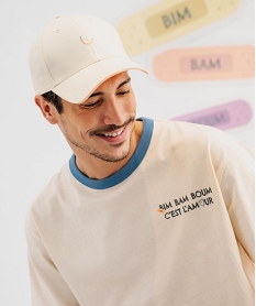 tee-shirt manches courtes avec message amour mixte - gemo x maeva beige standard t-shirts manches courtesG486601_3