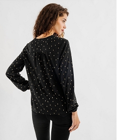 tee-shirt manches longues imprime col v fantaisie femme noir standard t-shirts manches longuesG487701_3