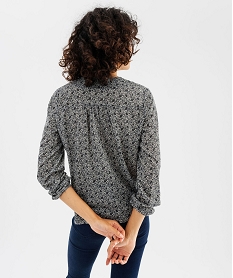 tee-shirt manches longues imprime col v fantaisie femme bleu t-shirts manches longuesG487801_3