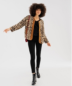 tee-shirt manches longues et col v uni femme noir standard t-shirts manches longuesG488401_4
