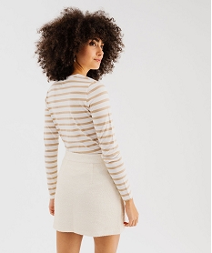 tee-shirt manches longues et col v a rayures femme imprime t-shirts manches longuesG488501_3