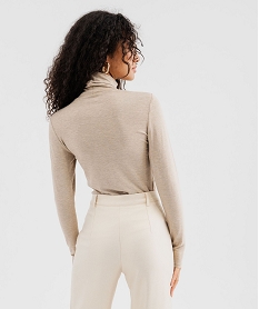 tee-shirt manches longues a col roule femme beige t-shirts manches longuesG489401_3