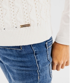 pull effet 2-en-1 avec tee-shirt femme - lulucastagnette blanc chine t-shirts manches longuesG489801_2