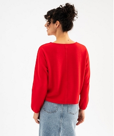 pull fin a manches chauve-souris femme rouge standard t-shirts manches longuesG490001_3