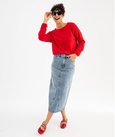pull fin a manches chauve-souris femme rouge standard t-shirts manches longuesG490001_4