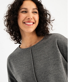 pull fin a manches chauve-souris femme gris standard t-shirts manches longuesG490101_2