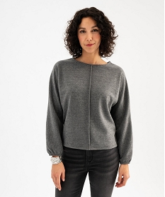 pull fin a manches chauve-souris femme gris standard t-shirts manches longuesG490101_4