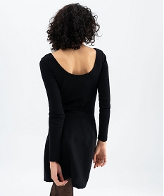 body a manches longues en maille cotelee femme noir standard t-shirts manches longuesG490201_3