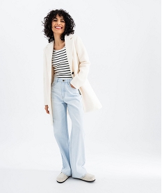 body manches longues en maille cotelee a rayures femme blanc chine t-shirts manches longuesG490301_4