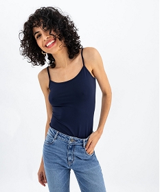 GEMO Débardeur à fines bretelles en microfibre femme Bleu