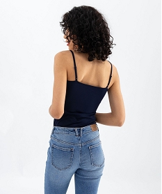 debardeur a fines bretelles en microfibre femme bleu debardeursG491101_3