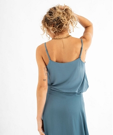 debardeur a fines bretelles bi-matieres femme bleu standard debardeursG491401_3