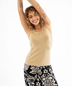 GEMO Débardeur à col rond femme beige standard