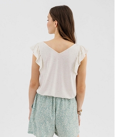 tee-shirt sans manches paillete et volante femme blanc chine debardeursG493201_3