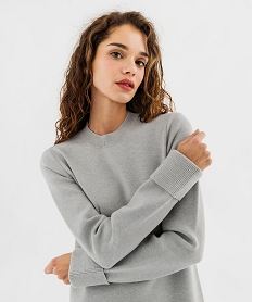 robe pull coupe evasee femme gris standardG494001_2