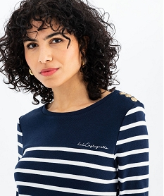 robe en maille a rayures femme - lulucastagnette bleuG494301_2