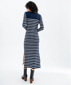 robe en maille a rayures femme - lulucastagnette bleuG494301_3