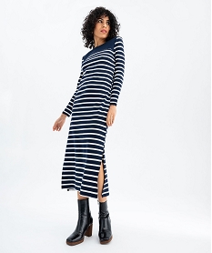 robe en maille a rayures femme - lulucastagnette bleuG494301_4