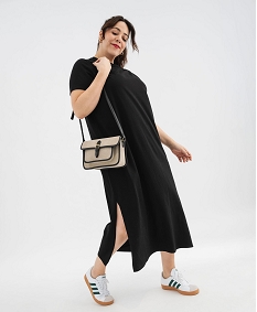 GEMO Robe tee-shirt à manches courtes et col rond femme grande taille noir standard
