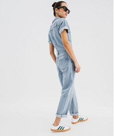 combinaison pantalon en jean a manches courtes femme bleu standardG496301_3