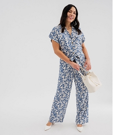 GEMO Combinaison pantalon à manches courtes fluide femme Imprimé