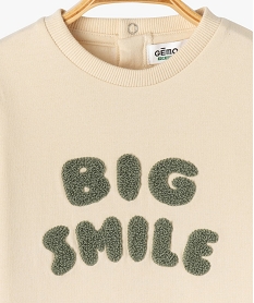 sweat en molleton doux a message bouclette garcon blanc chineG497001_2