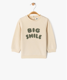 sweat en molleton doux a message bouclette garcon blanc chineG497001_4