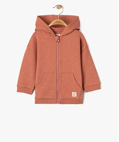 sweat a capuche fermeture zippee bebe garcon marron standardG497501_2