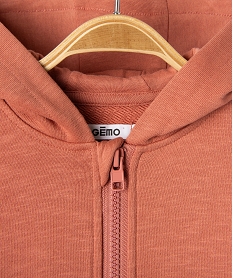 sweat a capuche fermeture zippee bebe garcon marron standardG497501_4