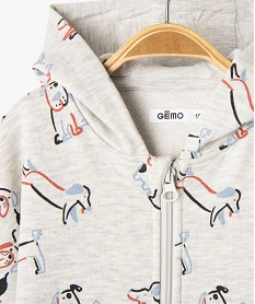 sweat a capuche fermeture zippee bebe garcon blancG497601_2