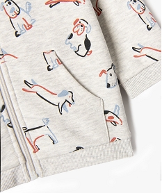 sweat a capuche fermeture zippee bebe garcon blancG497601_3