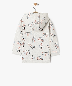 sweat a capuche fermeture zippee bebe garcon blancG497601_4
