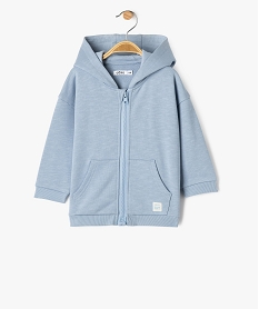 sweat a capuche fermeture zippee bebe garcon bleu standardG497701_2