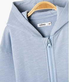sweat a capuche fermeture zippee bebe garcon bleu standardG497701_3